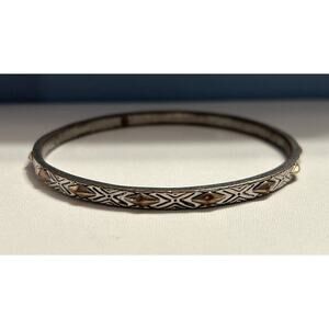 House of Harlow 1960 Silver And Gold Pyramid Skinny Bangle Bracelet